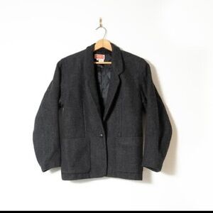Vintage 80s Kenzo Gray Wool Blazer Small